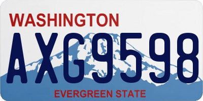 WA license plate AXG9598