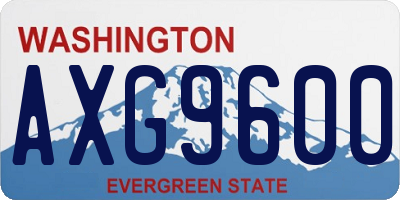 WA license plate AXG9600