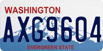 WA license plate AXG9604