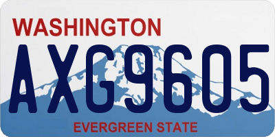 WA license plate AXG9605