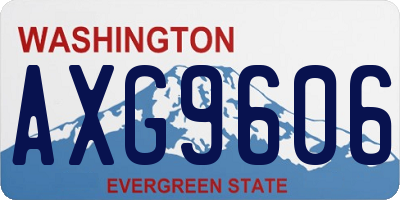 WA license plate AXG9606