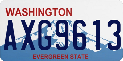WA license plate AXG9613