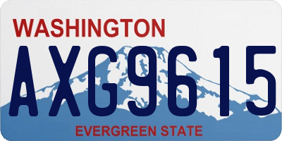 WA license plate AXG9615