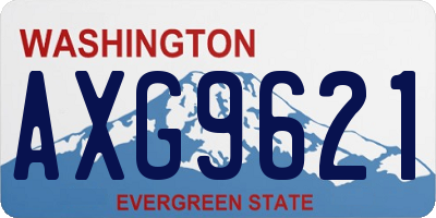 WA license plate AXG9621