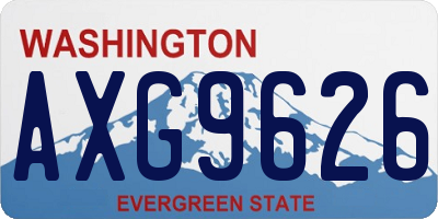 WA license plate AXG9626