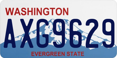 WA license plate AXG9629