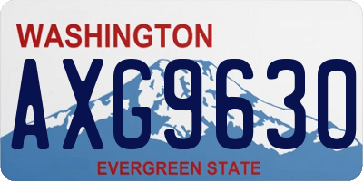 WA license plate AXG9630
