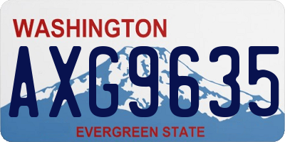 WA license plate AXG9635