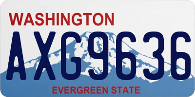 WA license plate AXG9636