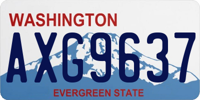 WA license plate AXG9637