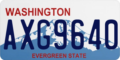 WA license plate AXG9640