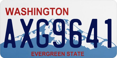 WA license plate AXG9641