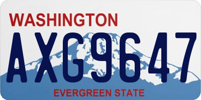 WA license plate AXG9647