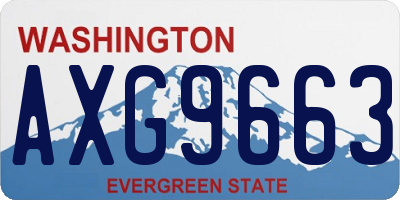 WA license plate AXG9663