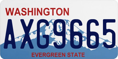 WA license plate AXG9665