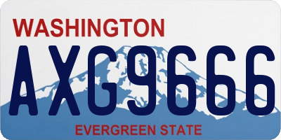 WA license plate AXG9666