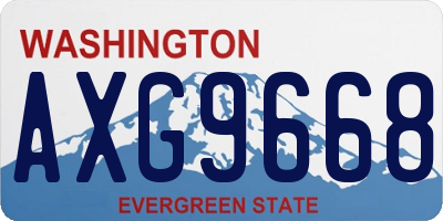 WA license plate AXG9668