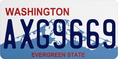 WA license plate AXG9669