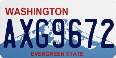WA license plate AXG9672