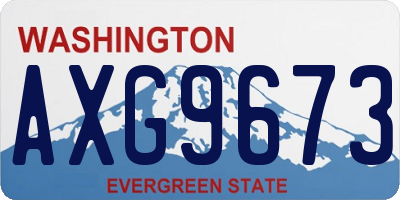 WA license plate AXG9673