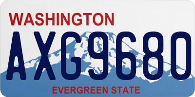 WA license plate AXG9680