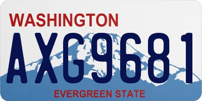 WA license plate AXG9681