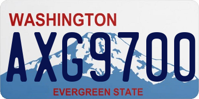 WA license plate AXG9700