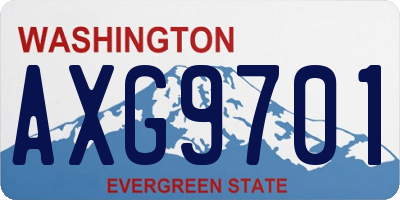 WA license plate AXG9701