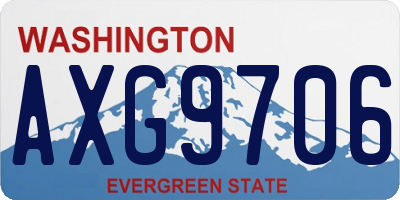 WA license plate AXG9706