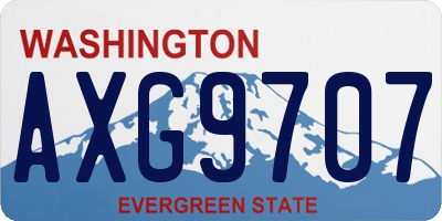 WA license plate AXG9707