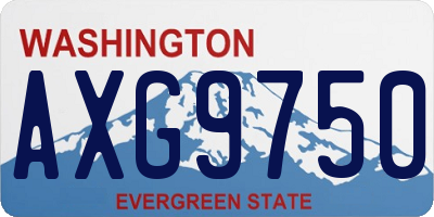 WA license plate AXG9750