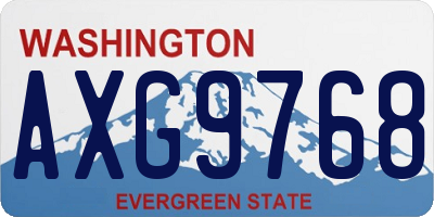 WA license plate AXG9768