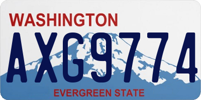 WA license plate AXG9774