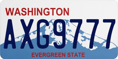 WA license plate AXG9777