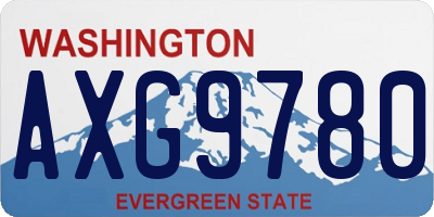 WA license plate AXG9780