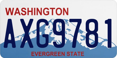 WA license plate AXG9781