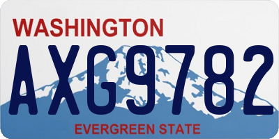 WA license plate AXG9782