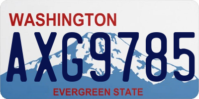 WA license plate AXG9785