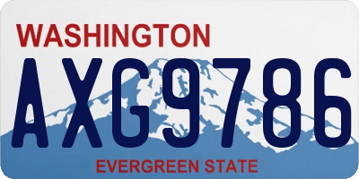 WA license plate AXG9786