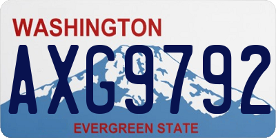 WA license plate AXG9792