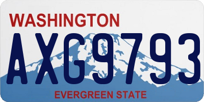 WA license plate AXG9793