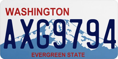 WA license plate AXG9794