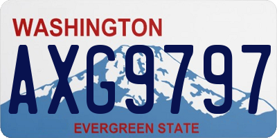 WA license plate AXG9797