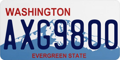 WA license plate AXG9800