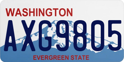 WA license plate AXG9805