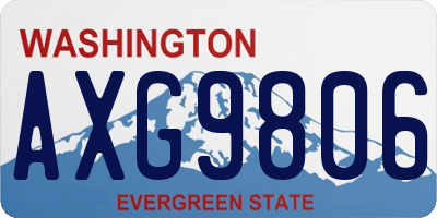 WA license plate AXG9806