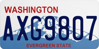WA license plate AXG9807