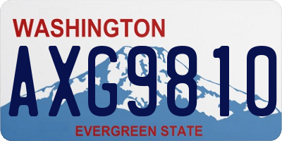 WA license plate AXG9810