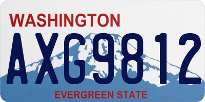 WA license plate AXG9812
