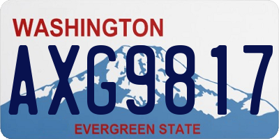 WA license plate AXG9817
